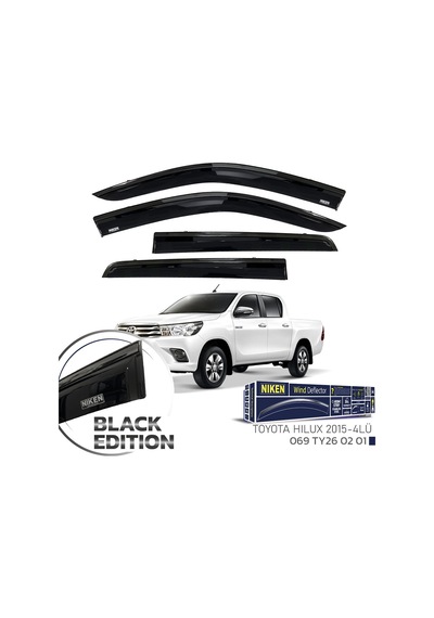Niken Toyota Hilux Cam Rüzgarlığı Siyah Kromlu 4'lü 2015 Sonrası Uyumlu