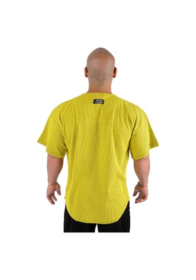 Full Power Gym Oversize Ragtop Spor Tişört Sarı Çizgili Sarı - Siyah
