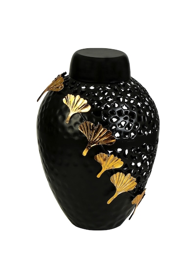 Vitale Relief Siyah Altın Vazo 46 Cm Ak.jb0199