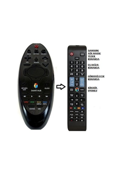 Samsung Uyumlu Sihirli Air Mouse Smart TV Yedek Kumandası