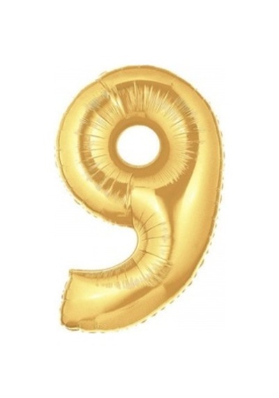 Gold Rakam 9 Folyo Balon 40 Inç 100 CM