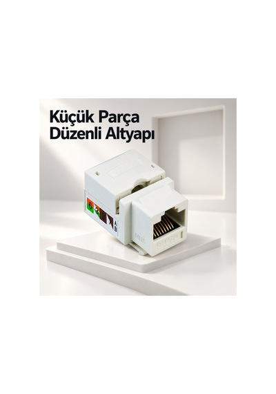 Mn6 Mn90d Cat6 Utp Rj45 90 Keystone Jack 8p8c Şase Ethernet Ağ Prizi Modülü 250 Mhz-10 Adet