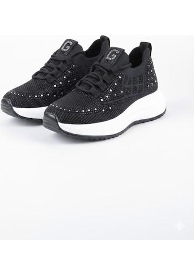 Guja 26y301 Rahat Taşlı Tekstil Günlük Spor Sneaker Kadın Ayakkabı Siyah