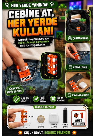 Tnt Infinity Cube Sonsuz Küp Hareketli Stres Küpü Katlanabilir Fidget Oyuncak 1 Adet Kırmızı Tr