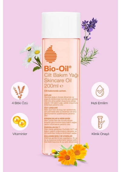 Bio Oil Çatlak Karşıtı & Leke Karşıtı Nemlendirici Cilt Bakım Yağı 200 ML
