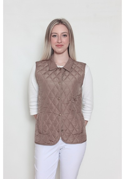CottonCool Kadın Kapitone Yelek Bej