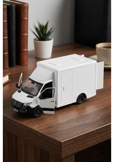 14 Cm Mercedes-benz Sprinter Metal Model Kamyonet - 1:48 Ölçek Çek Bırak Oyuncak Kargo Aracı