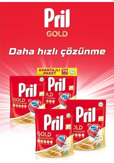 Gold 70 Yıkama Bulaşık Makinesi Tableti - Uzun Süreli Temizlik Gücü
