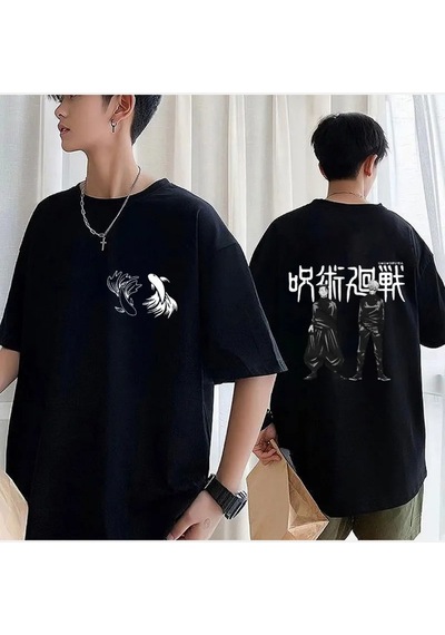Anime Jujutsu Kaisen Satosugu Ön Arka Baskılı T-shirt 001