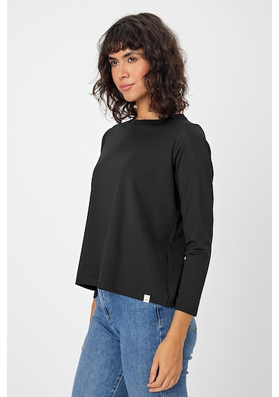 Alexandergardı Uzun Kollu Kumaş T-shirt Agsweat00 Siyah
