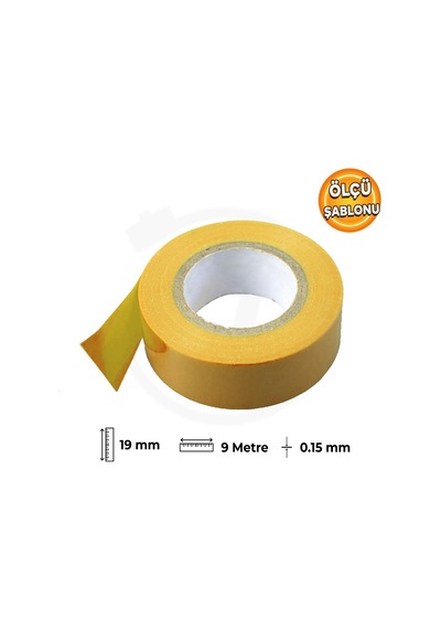 İzole Pvc Topraklama Elektrikçi Bandı Sarı 19mm X 9m Kablo İşaretleme Ve İzolasyon Bandı