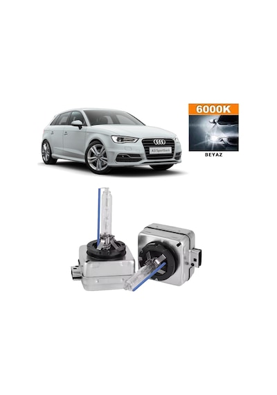 Audi A3 2012-2016 D3s / D3r 6000k Beyaz Hıd Xenon Ampul 2 Adet