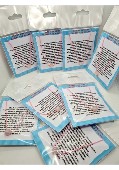 Sertifikalı Pembe Kuvars Doğal Taş Kolye Ayarlanabilir Orijinal Doğal Taş Çok Fonksiyonlu Kolye Çok REnkli