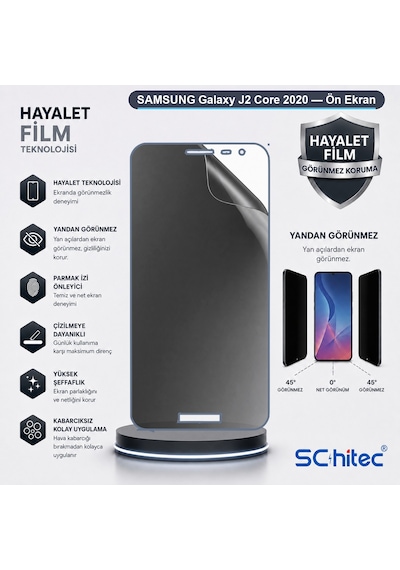Samsung Galaxy J2 Core 2020 Uyumlu Ön Yüzey Hayalet Privacy Hidrojel Ekran Koruyucu 72836888