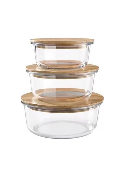 Orret Home Bambu Kapaklı Vakumlu Cam Saklama Kabı Seti Yuvarlak, Kare Ve Dikdörtgen Gıda Saklama K Sku: Smg8690010185105 Açık Gri