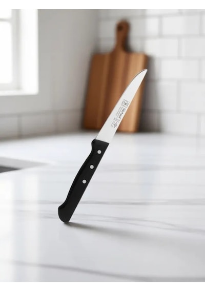 Sürmene Meyve Sebze Mutfak Bıçağı 20 Cm Paslanmaz Çelik Keskin Pimli Siyah Bıçak Sürbisa 61004-p