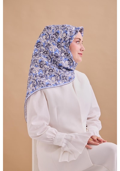 Silk Home Twill İpek Eşarp 11477-54 Ekru, Antrasit, Metalik Gri, Gümüş, Mavi