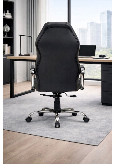 Lora Yönetici Ofis Koltuğu Lüks Büro Koltuğu Ergonomik Yatar Mekanizmalı Deri Siyah