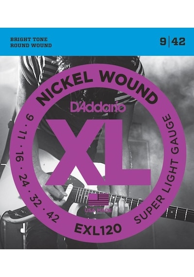 D'addario Exl120 Nickel Wound. Super Light Takım Tel Elektro Gita