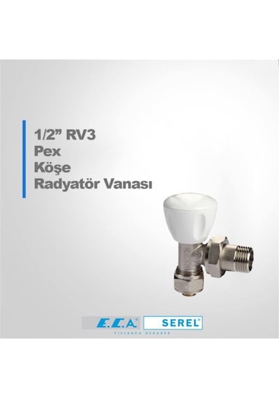 Eca Rv3 Köşe Radyatör Vanası 1/2 Pex-al Boru Bağlantılı Diğer