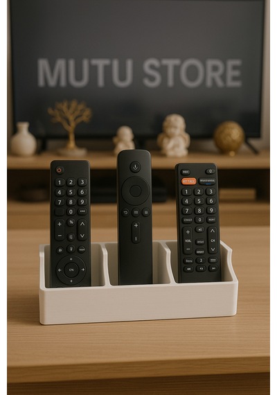 3 Bölmeli Universal Kumanda Koyma Kutusu - Kumandalık - Düzenleyici - Organizer