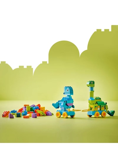 LEGO® DUPLO® Kasabası 3’ü 1 Arada Tekerlekli Dinozorlar 10451 - 3 Yaş ve Üzeri Çocuklar için Eğitici Oyuncak Yapım Seti (108 Parça)