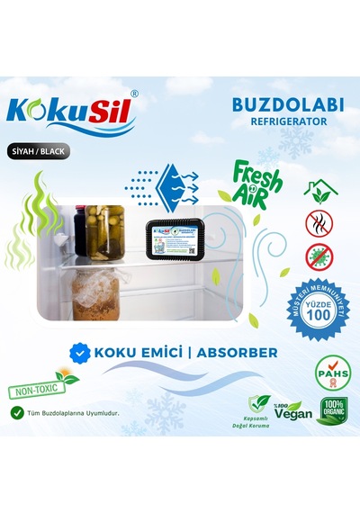 Kokusil Buzdolabı Koku Giderici Ve Koku Emici Doğal Aktif Karbon Siyah