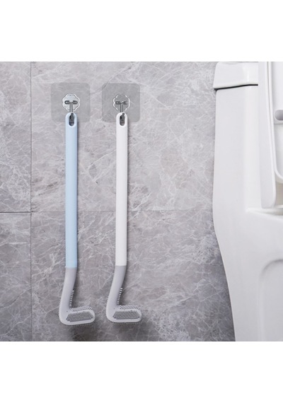 Cmt Ergonomik Tasarımlı Silikon Tuvalet Fırçası Beyaz/mavi Renk İle Derin Temizlik Sağlar - 7697710148520