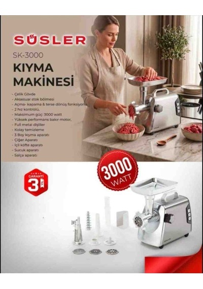 Süsler SK-3000 3000 W Kıyma Makinesi