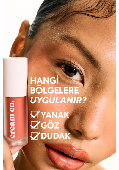 Cream Co. Nemlendirici Besleyici Işıltılı Dudak Yanak Göz Renklendirici Glow Tint Warm Peach