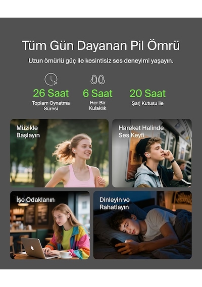 Belkin Soundform Anywhere Kablosuz Kulak İçi Kulaklık, Hafif, Uzu