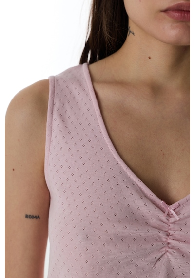 Penti Pembe Blossom Pamuklu Pointel Atlet Pijama Üstü