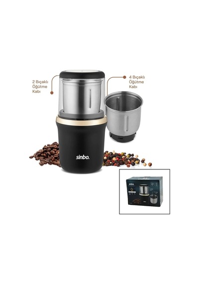 Elektrikli Gold Kahve - Baharat Öğütücü Makine 2pcs Çelik Öğütme Hazne 2 Bıçaklı - 4 B Çok Renkli Çok Renkli