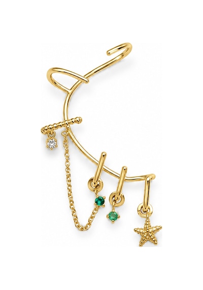 Çelik Taşlı Yıldız Earcuff Gold