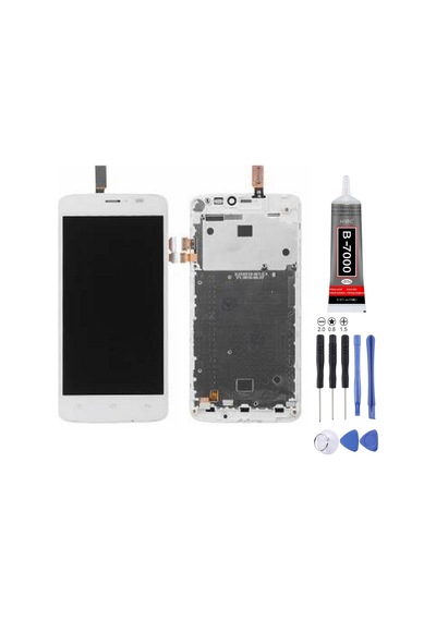 General Mobile Gm 4g Uyumlu Lcd Ekran Çıtalı Beyaz + Montaj Kiti