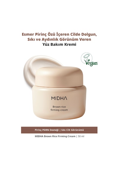 Esmer Pirinç Özü İçeren Cilde Dolgun & Sıkı Görünüm Sunan Bakım Kremi Mıdha Brown Rice Firming Cream
