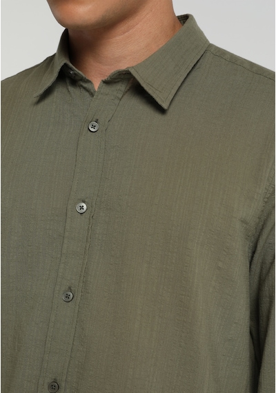 Colin's Colins Regular Fit Shirt Neck Düz Erkek Yeşil Uzun Kol Gömlek Cl1082053 Q1.v1 Sag Çok Renkli