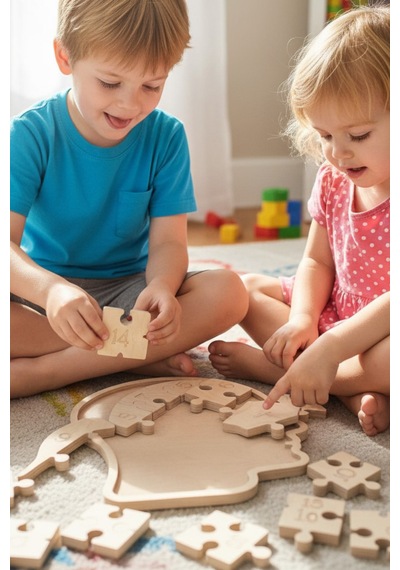 Ahşap Eğitici Kafa Puzzle Model Yapboz