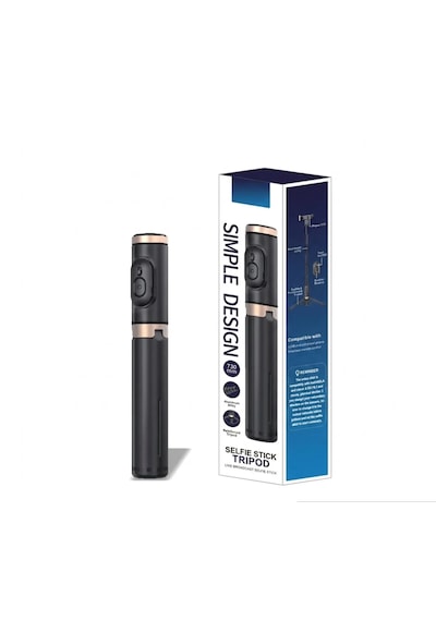 T17 Bluetooth Kumanda Özellikli Ayarlanabilir Uzunluk Stabil Selfi Çubuğu Mini Tripod 73 Cm 1 ADET