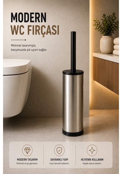 Tuvalet Fırçası Wc Klozet Fırçası Krom