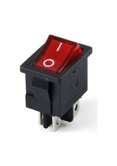 Switch - "119" - Kare On/Off Anahtar - Kırmızı Işıklı - 4 Pin
