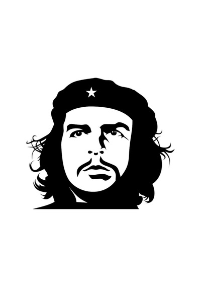 Che Guevara Oto Sticker Siyah 20 17 Cm