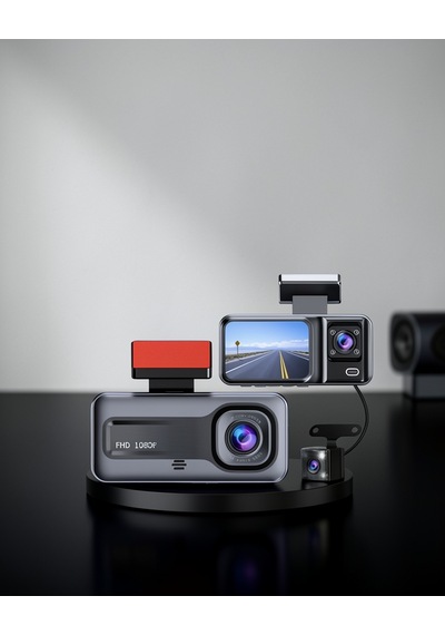Üç Kamera Araç Kamerası G-sensörlü Full Hd Xuczzzdvr1araçkamerası-1