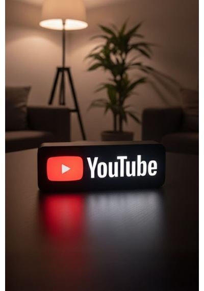 Youtube Logolu Dekoratif Aydınlatma Çok Renkli