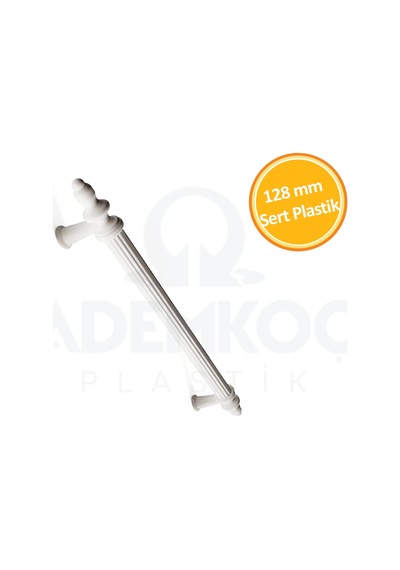 Cateksss Kumru 128 Mm Çekmece Dolap Mobilya Kulpu Sert Plastik Polimer Beyaz - 45 Li Paket