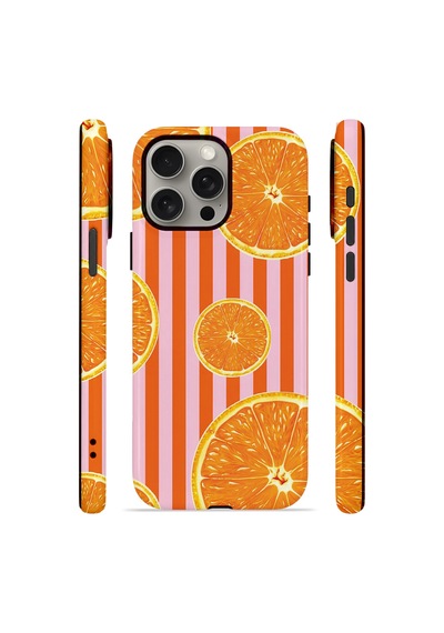 Apple iPhone Uyumlu 15 Pro Vorian Çift Katmanlı Magsafe Kılıf Sunset Orange Grove