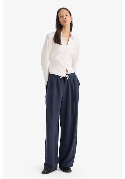 Defacto Baggy Fit Çift Cepli Normal Bel Standart Boy Tensel Pantolon G2870ax25aunv200 Lacivert