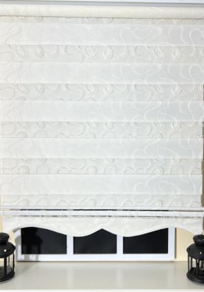 Storburada Zebra Stor Nakışlı Ekru Etek Dilimli St 125 Ekru