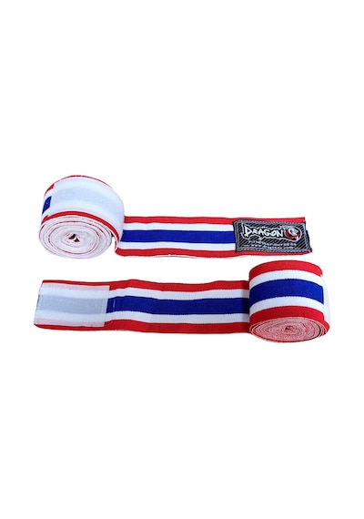 Dragondo 83818 Thailand Bayraklı 3,5 Metre Elastik Bandaj Boks Bandajı Muay Thai Bandajı Kick Boks Bandajı Kırmızı