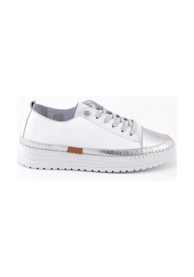 Venüs 26150001y Kadın Hakiki Deri Parçalı Lastikli Comfort Sneaker Ayakkabı Beyaz